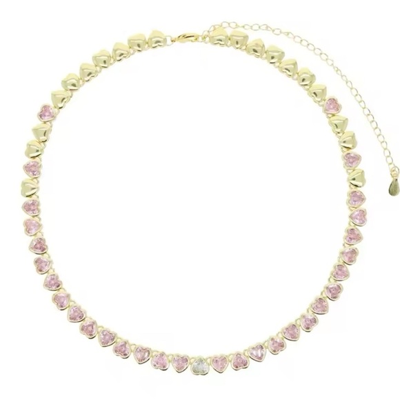 Jewelry - NWOT ICED HOT BLING PINK STONE NECKLACE